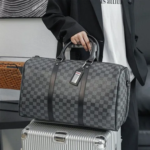 Große Kapazität Schachbrett Reisetasche Oxford Gewebe Wasserdichte Duffel Handtasche Für Herren Business Reisegepäck Tasche Mit Schultergurt