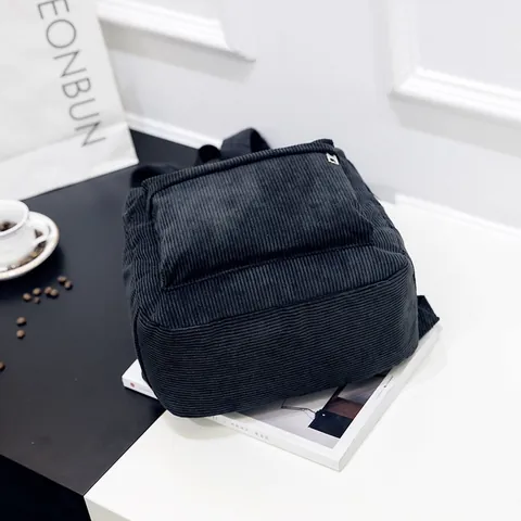Women's Fashion Corduroy Backpack Versatile Korean Style School Bag Casual Large Capacity Travel Backpack For Girls Students