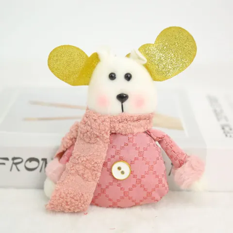 Bambola di Peluche di Babbo Natale di Natale Rosa Pupazzo di Neve Renna Con Cappello di Paillettes Decorazione Ornamenti