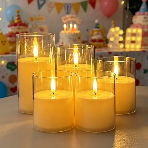 LED Elektronische Kerze Licht Transparent Acryl Flammenlose Kerze Warmweiß Licht Für Hochzeit Heiratsantrag Geburtstag Party