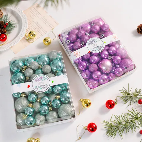 Shatterproof Christmas Ball Ornaments Assorted Sizes Shiny Matte Glitter Balls For Holiday Tree Decoration Party Home Decor