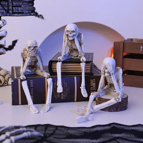 Halloween Hängende Bein Skelett Harz Ornamente Totenköpfe Für Zuhause Desktop Dekoration Geisterfest Party Szene Layout Requisiten