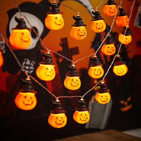 Halloween Kürbis LED Lichterkette Jack-O-Lantern Lichterkette Wasserdicht Orange Laterne Dekoration Für Halloween Party Mall KTV Bar Home Dekor