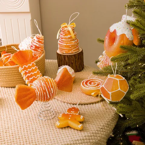 Omino di Pan di Zenzero Decorazione per Albero di Natale Caramella Ciondolo a Forma di Dolce in Schiuma Decorazione da Appendere per la Casa