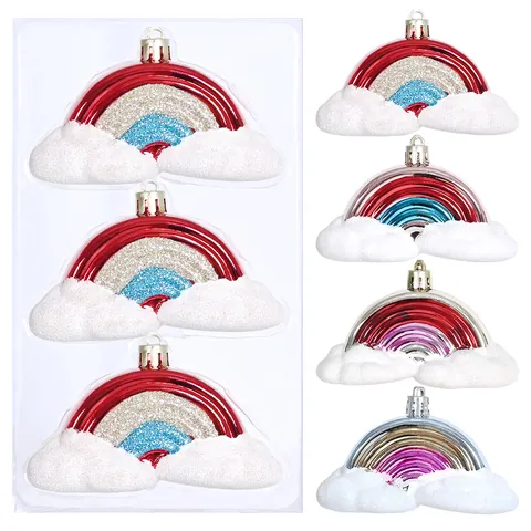 Kreative Weihnachtskugeln Dekoration Galvanisierter Kunststoff Regenbogen Wolke Weihnachtsbaum Hängende Dekoration Festlich
