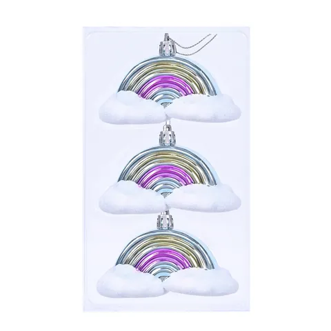 Kreative Weihnachtskugeln Dekoration Galvanisierter Kunststoff Regenbogen Wolke Weihnachtsbaum Hängende Dekoration Festlich