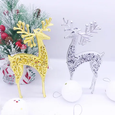 Ornamento Da Appendere Renna Di Natale Cavo Filigrana Plastica Galvanizzata Statuetta Cervo Decorazione Albero Festiva