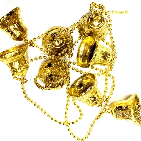 Electroplated Plastic Christmas Bell Chain Hanging Decoration For Christmas Tree Window Home Party Holiday Ornaments
