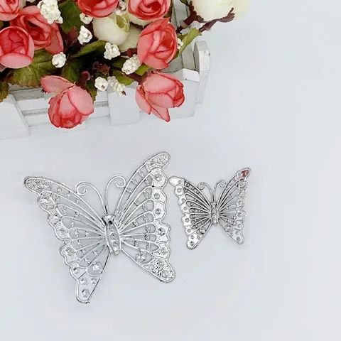 Plastic Holle Vlinder Ornamenten Glitter Simulatie Vlinder Accessoires Voor Kerstkrans DIY Ambacht Feestdag Partij Huis Decoratie