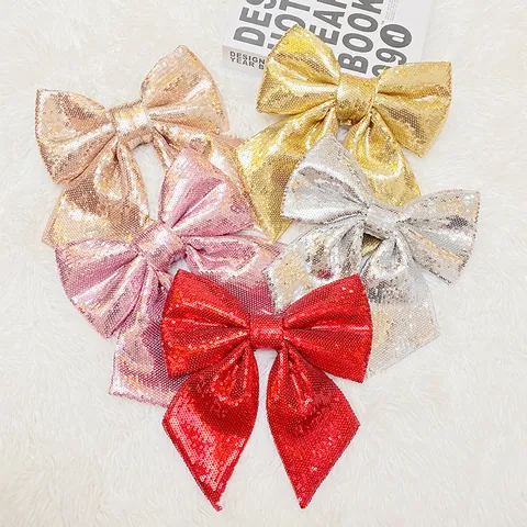 Large Sequin Christmas Bow Decorative Pearl Sparkle Bow For Mall Window Xmas Tree Home Holiday Festive Party Decoration