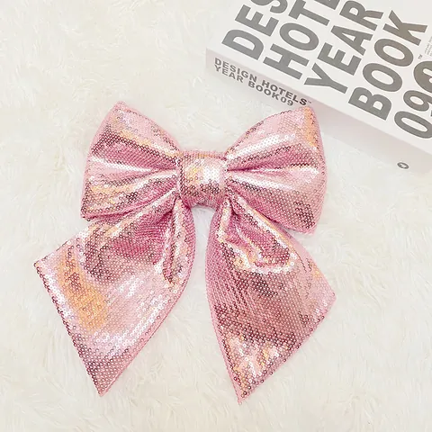 Large Sequin Christmas Bow Decorative Pearl Sparkle Bow For Mall Window Xmas Tree Home Holiday Festive Party Decoration