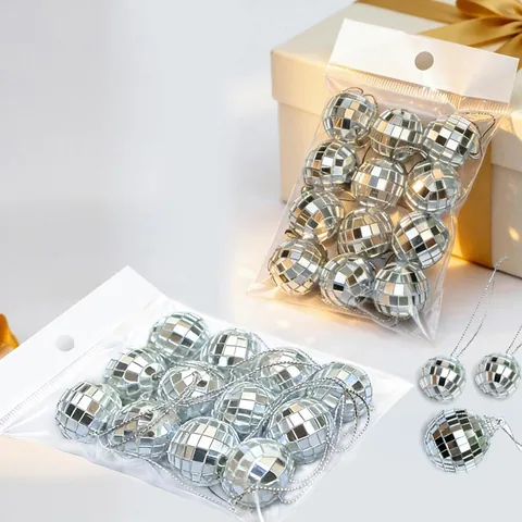 Bola de Espejos Disco Adornos Colgantes Árbol de Navidad Bola de Vidrio Reflectante Para Boda Fiesta Decoración de Pasteles