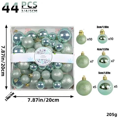 Christmas Ball Ornaments Set For Christmas Tree Decorations Plastic Multi-Size Glitter Matte Glossy Hanging Balls For Holiday Party Decor