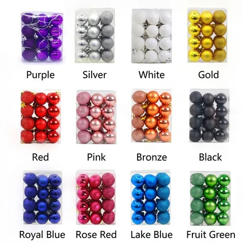 Shatterproof Christmas Ball Ornaments Plastic Electroplated Decorative Balls For Xmas Tree Holiday Party Home Decor