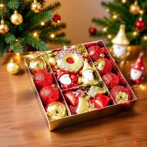 Painted Christmas Ball Ornament Donut Decoration Set Plastic Hanging Baubles For Christmas Tree Festive Party Home Decor