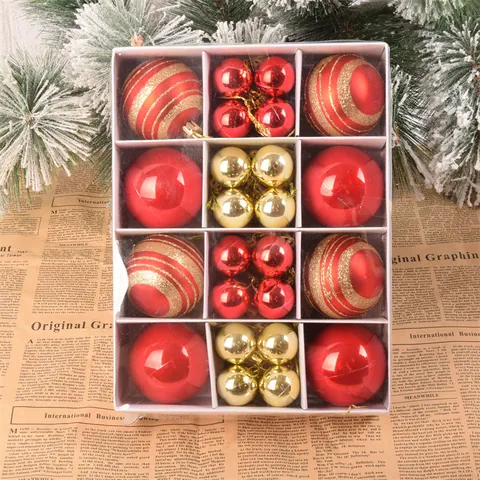 Plastic Christmas Balls Ornament For Tree Decoration Painted Glitter Matte Glossy Hanging Baubles Festive Holiday Party Decor Home