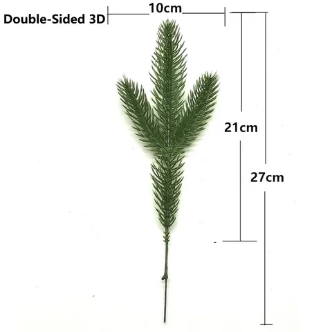 Artificial Pine Branches 3D Pine Needles For Christmas Tree Decoration DIY Wreath Accessories Double Sided Pine Picks