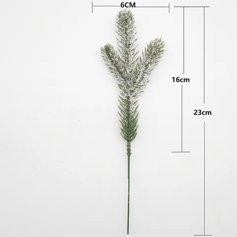 Simulation Three-Fork Pine Needle Branch Artificial Snow Pine Picks For Christmas Wreath Tree Decor Festival DIY Accessory