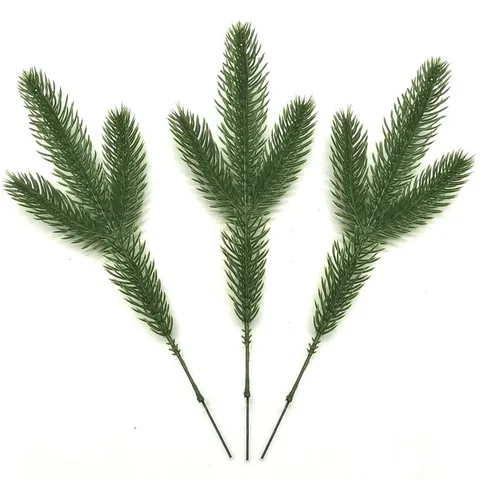 Artificial Pine Branches 3D Simulated Green Pine Needles For Christmas Tree Wreath DIY Home Garden Festival Decor Accessories