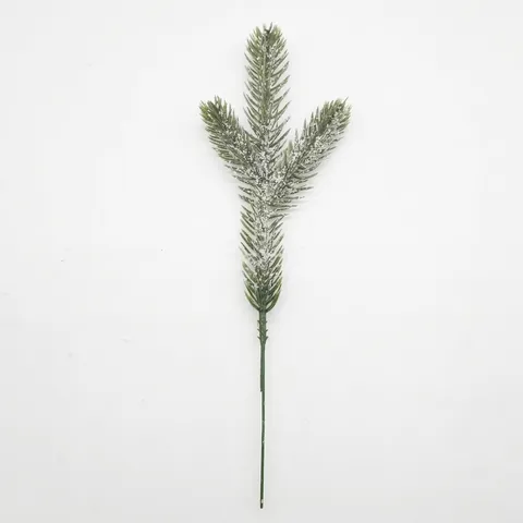 Simulation Three-Fork Pine Needle Branch Artificial Snow Pine Picks For Christmas Wreath Tree Decor Festival DIY Accessory
