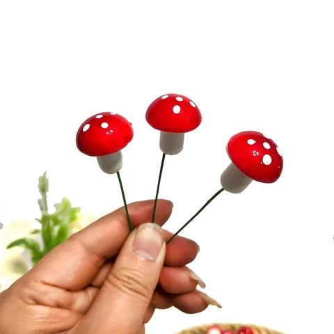 Miniature Simulation Foam Red Mushroom Micro Landscape Ornament For Garden Potted Plant DIY Craft Christmas Decor Accessory