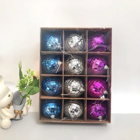 Christmas Mirror Disco Ball Ornaments Reflective Glass Foam Ball Hanging Decor For Wedding Party Stage Festival Tree Accessory