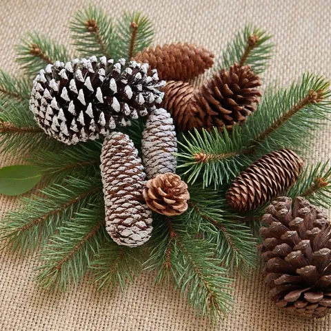 Natural Wood Pine Cones For Christmas Decoration Handmade DIY Wreath Accessories American Local Pine Cone Ornaments Holiday Home Decor