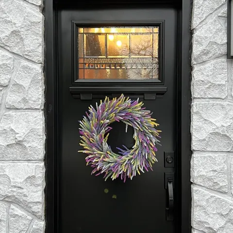 Artificial Colorful Lavender Wreath Round Floral Door Hanging Decoration For Home Wedding Party Festival Wall Decor Plastic Fabric Foam