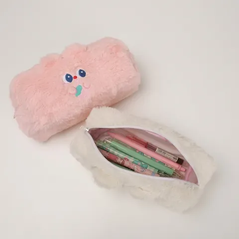 Große Kapazität Plüsch Tier Federmäppchen Niedlicher Japanischer Ins-Stil Cartoon Stickerei Weiche Schreibwaren Tasche Schüler Geschenk