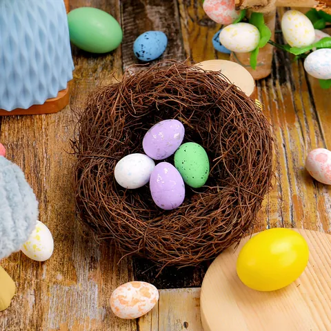 Ostern Vogelnest Dekoration Natürliches Rattan Geflochtenes Zweignest Für Garten DIY Handgefertigte Totholz Vogelhaus Ornament Dekor