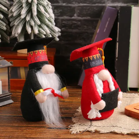 Graduation Gnome Faceless Doll Doctoral Hat Plush Toy Rudolph Gnome Decor For Graduation Ceremony Party Table Ornament