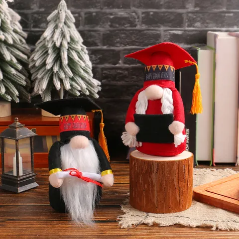 Graduation Gnome Faceless Doll Doctoral Hat Plush Toy Rudolph Gnome Decor For Graduation Ceremony Party Table Ornament