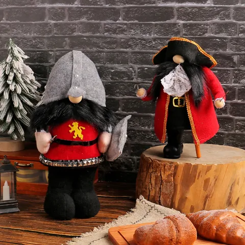 Creative Pirate Knight Gnome Rudolph Faceless Doll Ornaments Christmas Rudolf Dwarf Figurines Showcase Home Decor Gifts