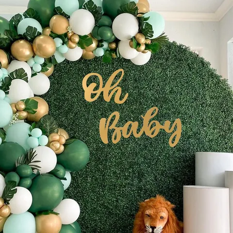 Wood Oh Baby Sign Party Decoration Plaque For Baby Shower Wedding Propose Engagement Background Props Wall Decor Set
