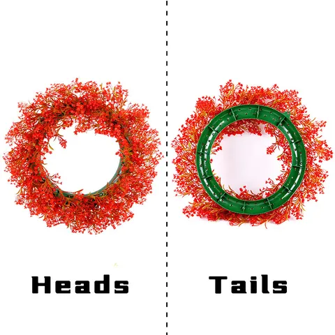 Rode Kunstmatige Bloemenkrans Voor Voordeur Lente Lentekrans Buiten Tuin Muurdecoratie Plastic Polyester Bloemen Decor