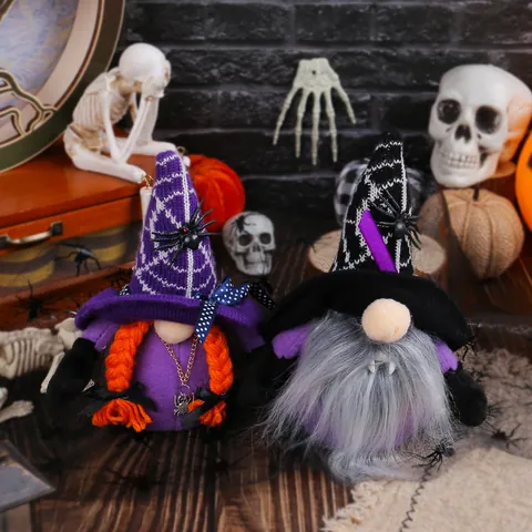 Halloween Faceless Gnome Vampire Doll Ornament Witch Spider Plush Doll Party Decoration Props Home Festive Desktop Decor