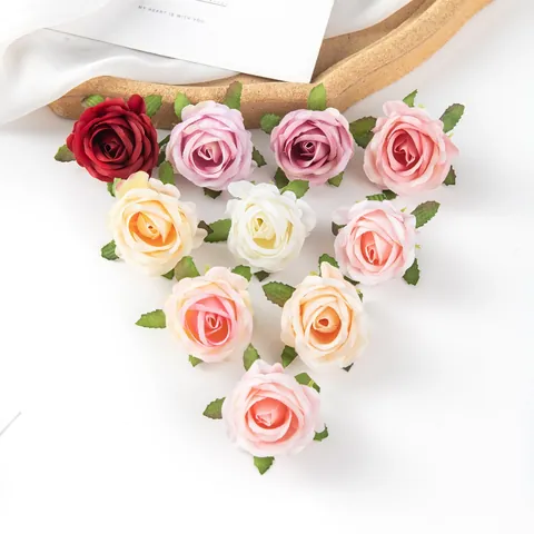 Forest Style Simulation Silk Rose Flower Head Artificial Flower For DIY Crafts Wedding Headband Wreath Hat Decoration