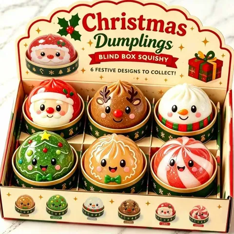 Christmas Squishy Toys Stress Relief Christmas Santa Reindeer Snowman Gingerbread Man Soft Glitter Jelly Sensory Toys Festive Gift