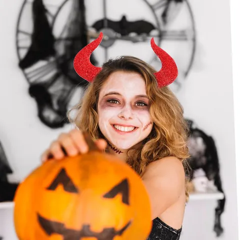 Halloween Σετ Αξεσουάρ Στολής Διαβόλου Κόκκινη Στέκα με Κέρατα και Τρίαινα για Πάρτι Μεταμφιεσμένων Αξεσουάρ