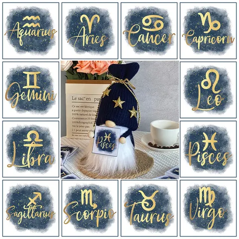 Ornamento Gnomo a Maglia Zodiaco Bambola Rudolf Nordica Cappello a Stella Dodici Costellazioni Peluche Gonk Senza Volto Casa