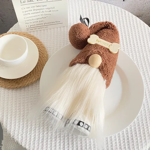 Haustier Thema Gesichtsloser Gnom Plüschpuppe Meow Woof Katze Hund Stehende Gnome Plüschtiere Tisch Ornament Kreative Home Deko Geschenk