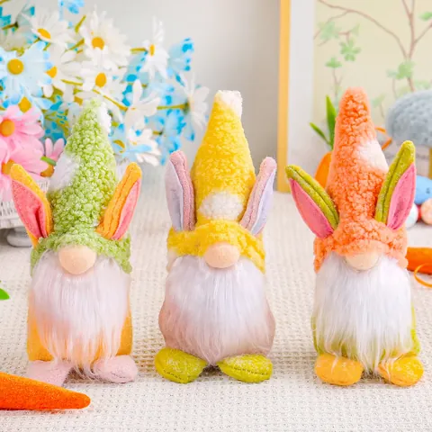 Easter Faceless Gnome Doll Rabbit Ears Plush Toy Bunny Gnome Table Ornament Spring Festive Holiday Home Party Decoration