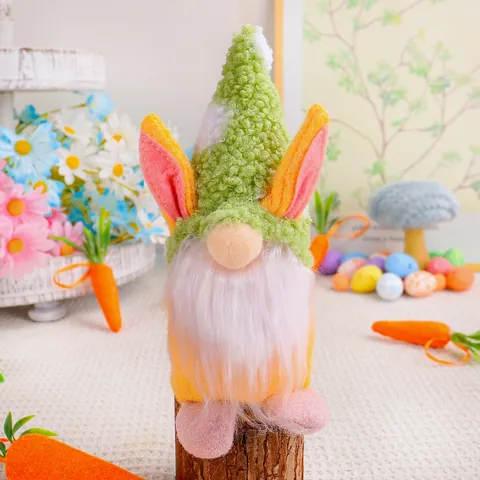Easter Faceless Gnome Doll Rabbit Ears Plush Toy Bunny Gnome Table Ornament Spring Festive Holiday Home Party Decoration