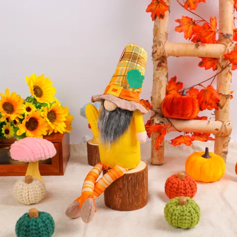 Thanksgiving Harvest Sunflower Long Leg Gnome Faceless Doll Rudolph Ornament Fall Autumn Home Decor Gnome Plush Figurine
