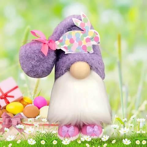 Easter Rabbit Gnome Plush Decoration Polyester Handmade Spring Tomte For Home Party Ornament Gift Facialess Doll