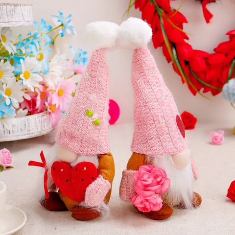 Moederdag Gebreide Kabouter Rudolph Pluche Pop Gezichtsloze Oude Man Ornament Voor Feestelijke Huisfeest Decoratie Cadeau Voor Vrouwen