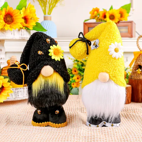 Bee Day Gnome Faceless Doll Ornament Sunflower Honey Bee Standing Faceless Old Man Festive Gift Home Decor Desktop Ornament