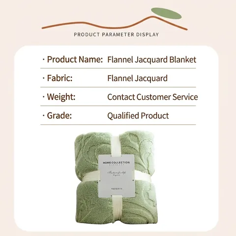 Flannel Jacquard Fleece Throw Blanket Soft Warm Decorative Leaf Pattern Blanket For Sofa Couch Office Nap Four Seasons