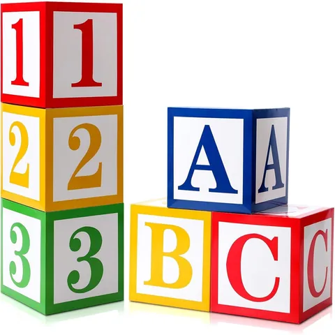 Boîtes à Ballons Carrées en Papier Avec Lettres ABC et Chiffres 123 pour Décorations de Fête de Rentrée Scolaire Graduation Cube en Carton Coloré pour Anniversaire