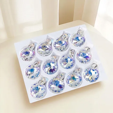 Pendente in Vetro Iridescente a Forma di Fiocco di Neve Fiore di Bauhinia Rivestimento AB Prisma Suncatcher Decorazioni Natalizie Matrimonio Festa